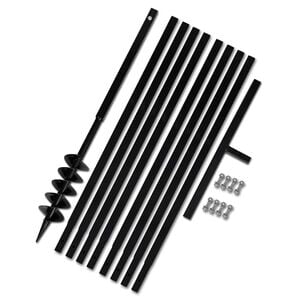 vidaXL Świder glebowy z uchwytem, 100 mm, przedłużany, 9 m, stal