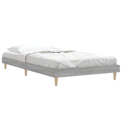 vidaXL Rama łóżka, szary dąb sonoma, 100x200cm materiał drewnopochodny