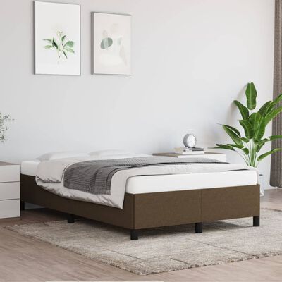 vidaXL Rama łóżka, ciemnobrązowa, 120x200 cm, obita tkaniną