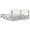 vidaXL Ramka ł&oacute;żka Betonowy Szary 200 x 200 cm Drewno inżynieryjne