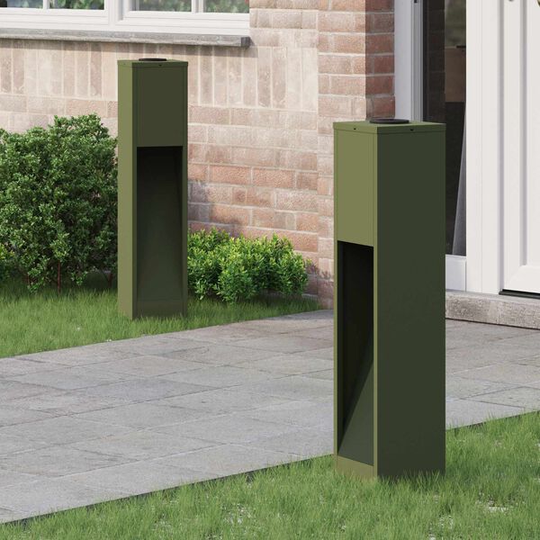 vidaXL Solarna Lampa LED na Ścieżkę 2 pcs Zielony oliwkowy