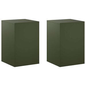 vidaXL Stojak na rośliny 2 pcs Oliwkowy zielony 40 x 40 x 60 cm Stal