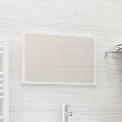 vidaXL Lustro łazienkowe, wysoki połysk, białe, 60x1,5x37 cm, płyta