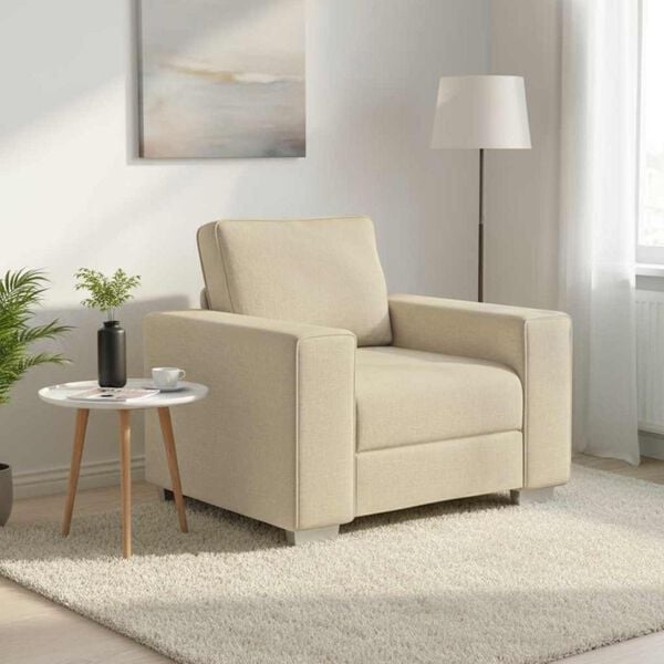 vidaXL Sofa Kremowy 100 x 77 x 82 cm tkanina