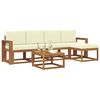 vidaXL Zestaw sof na zewnątrz z poduszką 6 pcs Naturalny i Kremowy