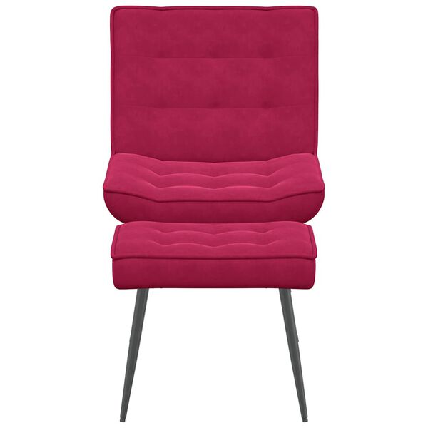vidaXL Fotel z podn&oacute;żkiem, winna czerwień, obity aksamitem