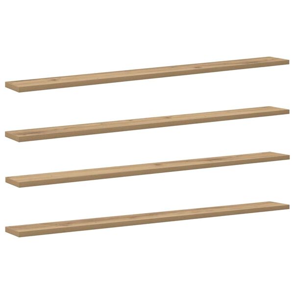 vidaXL P&oacute;łka na książki 4 pcs Brązowy 100 x 10 x 1,5 cm