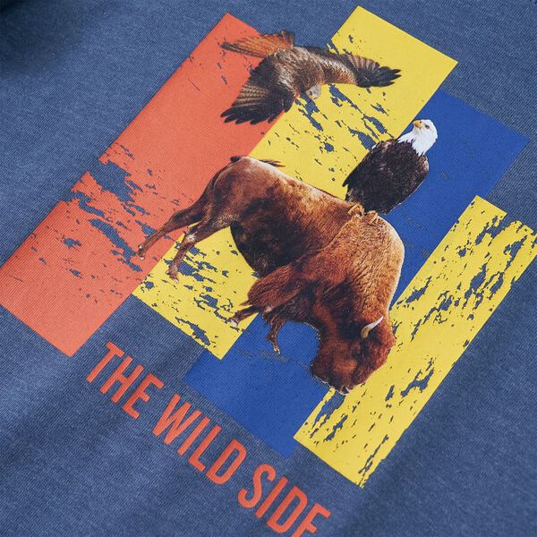 Koszulka dziecięca z długimi rękawami, niebieska, 140