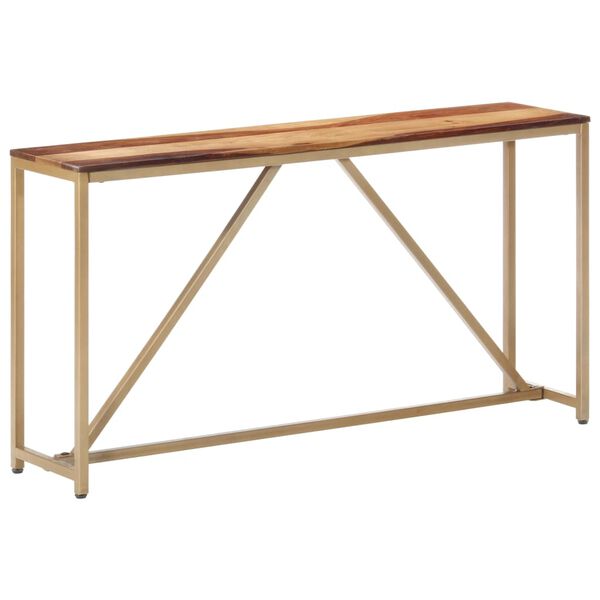 vidaXL Stolik konsola, 140x35x76 cm, lite drewno sheesham