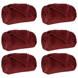 vidaXL Koce narzutowe 6 szt. Bordeaux Czerwony 240 x 270 cm 10.11 kg
