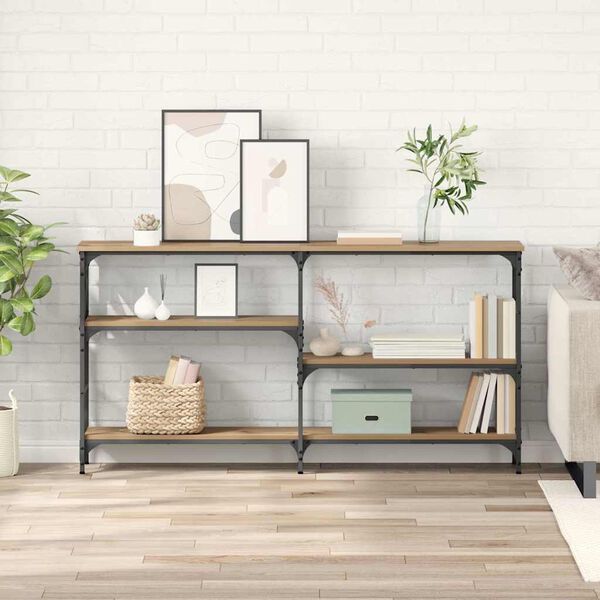 vidaXL Konsola z p&oacute;łką Dąb rzemieślniczy 150 x 29 x 76,5 cm