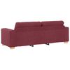 vidaXL Sofa 3 pcs Czerwony Wiatr Tkanina lniana