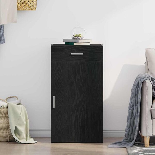 vidaXL Bufet z szufladą Czarny Dąb 50 x 42,5 x 93 cm