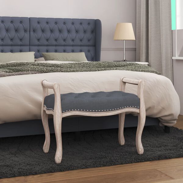 vidaXL Ławka, ciemnoszara, 80x45x60 cm, tapicerowana aksamitem