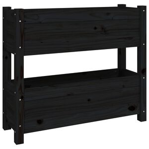 vidaXL Donica, czarna, 77x25x66 cm, lite drewno sosnowe