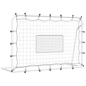 vidaXL Rebounder do piłki nożnej, biało-czarny, 184x61x123 cm, stal/PE