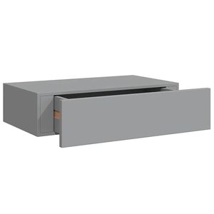 vidaXL P&oacute;łka ścienna z szufladą, szara, 40 x 23,5 x 10 cm, MDF
