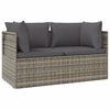 vidaXL 2-osobowa sofa ogrodowa z poduszkami, szara, polirattan