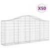 vidaXL Kosze gabionowe, 50 szt, 200x30x80/100 cm, galwanizowane żelazo
