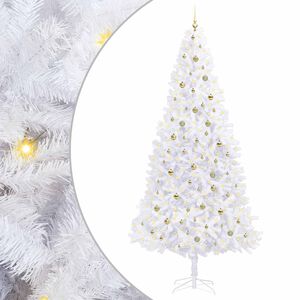 vidaXL Sztuczna choinka z 300 diodami LED Biały 300 cm PVC i stal