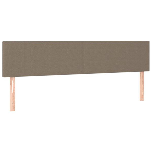 vidaXL Zagł&oacute;wek do ł&oacute;żka z LED, taupe, 200x5x78/88 cm, tkanina