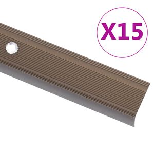 vidaXL Listwy schodowe w kształcie litery L 15 szt. Aluminium 100 cm