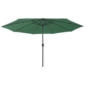 vidaXL Parasol ogrodowy z LED, 400 cm, zielony
