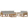 vidaXL Zestaw sof na zewnątrz z poduszką 6 pcs Naturalny i jasnoszary