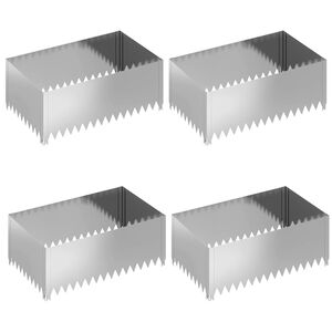 vidaXL Krawężnik do trawnika 4 szt. 100 x 60 x 35 cm Stal srebrny