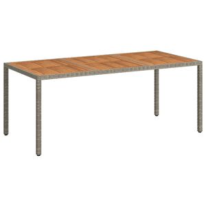 vidaXL St&oacute;ł ogrodowy, 190x90x75 cm, rattan PE i drewno akacjowe, szary