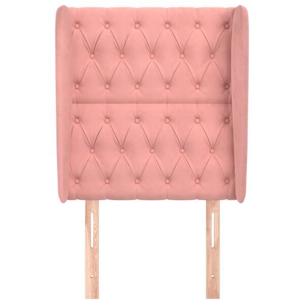 vidaXL Zagł&oacute;wek uszak, r&oacute;żowy, 83x23x118/128 cm, aksamit