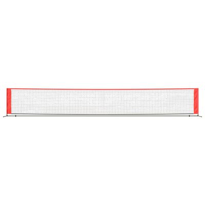 vidaXL Siatka do tenisa, czarno-czerwona, 600x100x87 cm, poliester