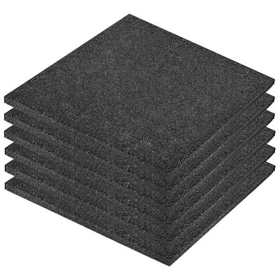 vidaXL Gumowa płyta, 6 szt., 50 x 50 x 3 cm, czarna