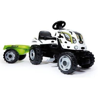 Smoby Traktor z przyczepą dla dzieci Farmer XL, biało-czarny