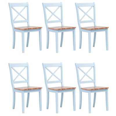 vidaXL Krzesła stołowe, 6 szt., szaro-naturalne, drewno kauczukowe