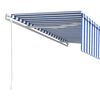 vidaXL Automatycznie zwijana markiza z zasłoną, 5x3 m, niebiesko-biała