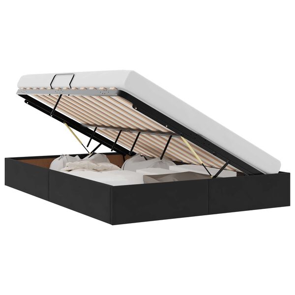 vidaXL Ł&oacute;żko z miejscem do przechowywania Czarny 135 x 190 cm Aksamit