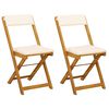 vidaXL Krzesła Bistro na Zewnątrz 2 pcs kremowobiały 40 x 53 x 80 cm