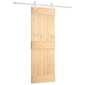vidaXL Drzwi przesuwne 70 x 210 cm Lite Drewno Sosnowe (Nieobrobione)