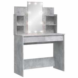 vidaXL Toaletka z oświetleniem LED, szarość betonu, 96x40x142 cm