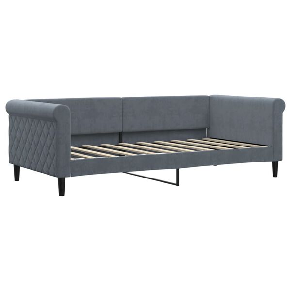 vidaXL Sofa z funkcją spania, ciemnoszara, 90x190 cm, aksamit
