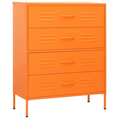 vidaXL Szafka z szufladami, pomarańczowa, 80x35x101,5 cm, stalowa