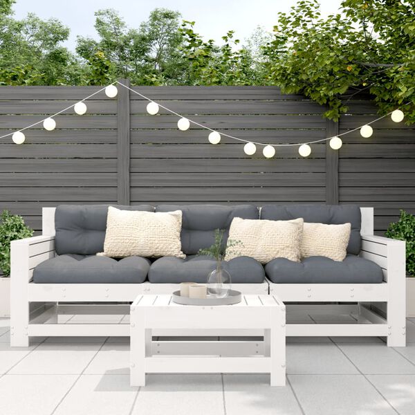 vidaXL Podn&oacute;żek ogrodowy, biały, 62x30x32 cm, lite drewno sosnowe