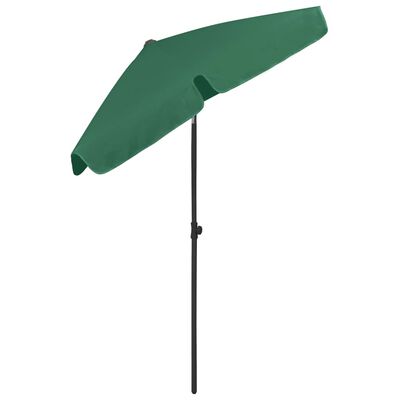 vidaXL Parasol plażowy, zielony, 180x120 cm