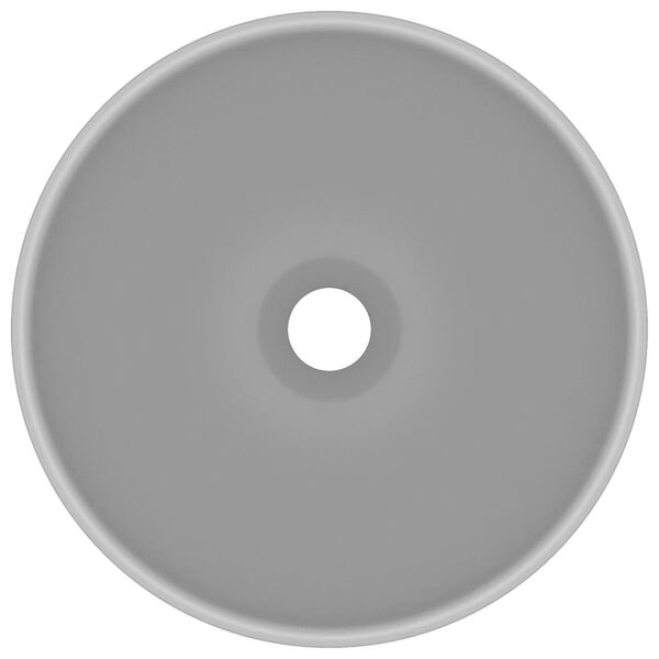 vidaXL Okrągła umywalka łazienkowa, matowa jasnoszara, 32,5 x 14 cm
