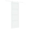 vidaXL Drzwi przesuwne Biały 83 x 232 cm Lite drewno sosnowe
