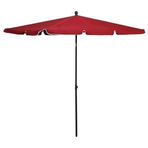 vidaXL Parasol ogrodowy na słupku, 210x140 cm, bordowy