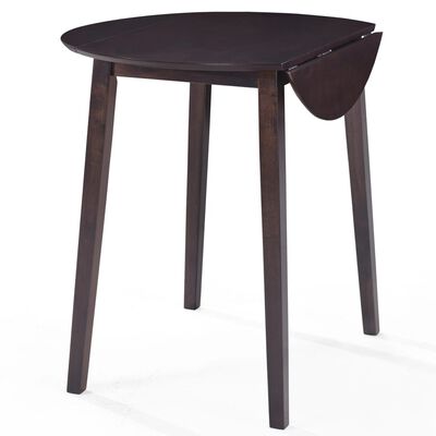 vidaXL Stół i krzesła barowe, lite drewno, ciemnobrązowe