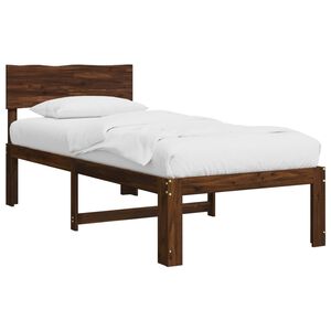 vidaXL Ł&oacute;żko pojedyncze z zagł&oacute;wkiem ROSTOCK Ciemny brąz 75 x 190 cm