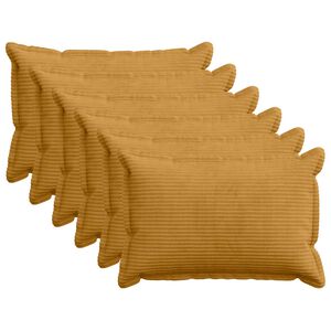 vidaXL Poszewka na poduszkę 6 szt. HOUTEN ż&oacute;łty 30 x 50 cm sztruks